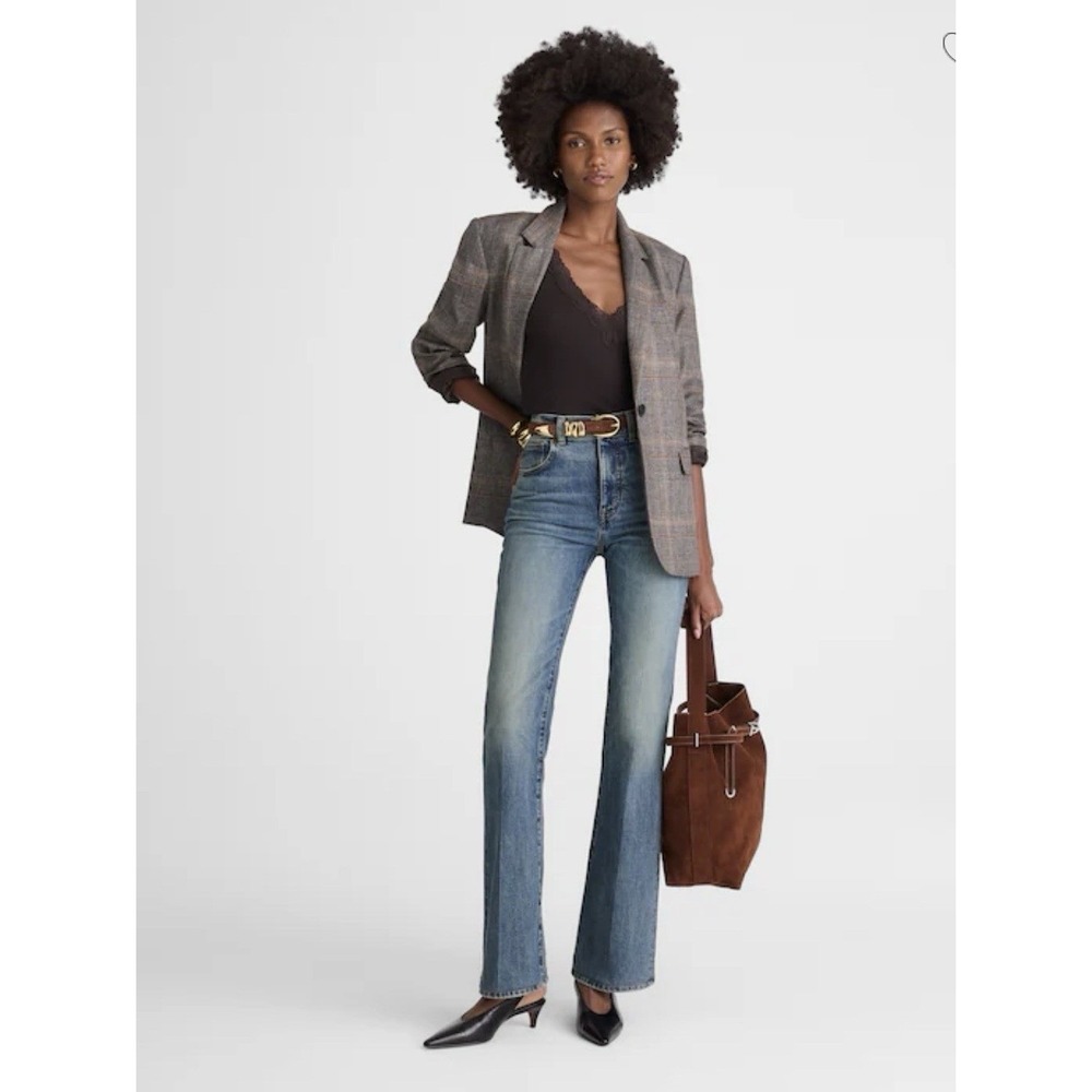 Madewell The Vintage Flare Jeans 31P‎ Bouvier Wash High Rise Stretch Blue NW590